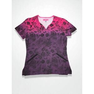 KOI Betsey Johnson B125PR Women's Ursinia Scrub Top Size Small